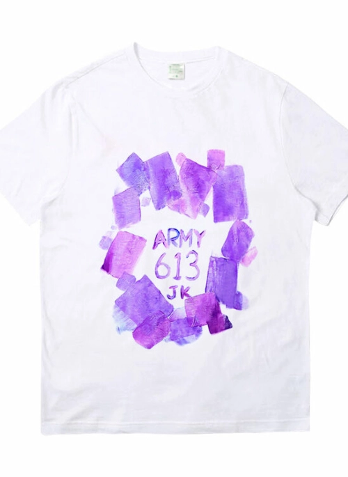 White Jungkook Own Design Graffiti T-Shirt | Jungkook – BTS