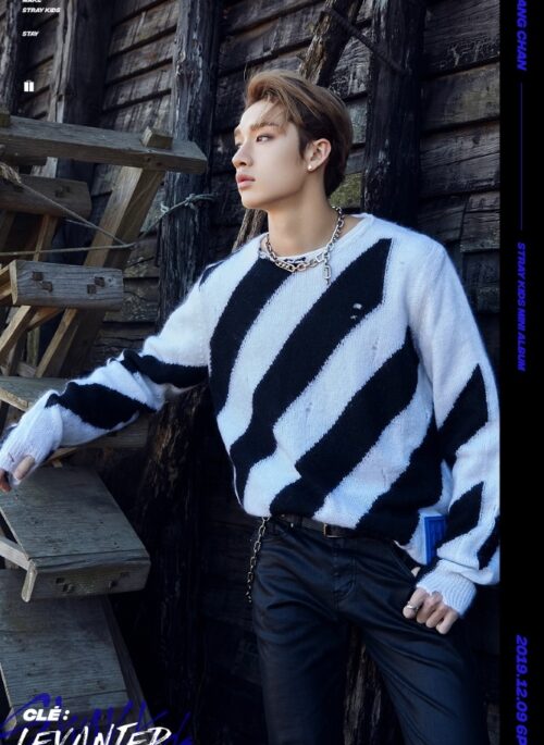 Black And White Striped Hedging Sweater | Bang Chan – Stray Kids