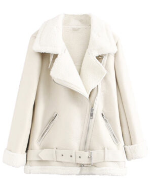 Creamy White Lambskin Motorcycle Jacket | Jo Yi Seo - Itaewon Class