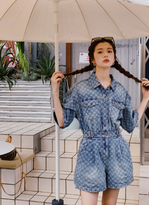 Blue Denim Jumpsuit | Hyuna