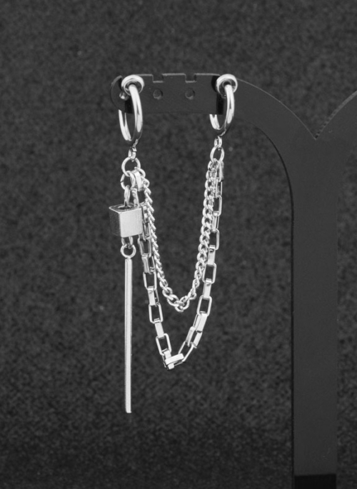 Silver Double Clip-On Chain Earring | J-Hope – BTS