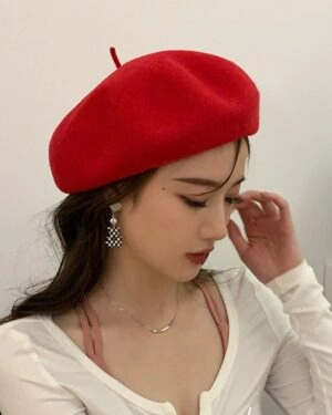 Red Wool Beret | Tzuyu - Twice