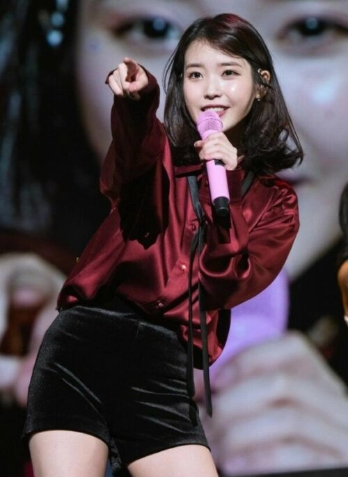 Wine Red Satin Silk Shirt | IU