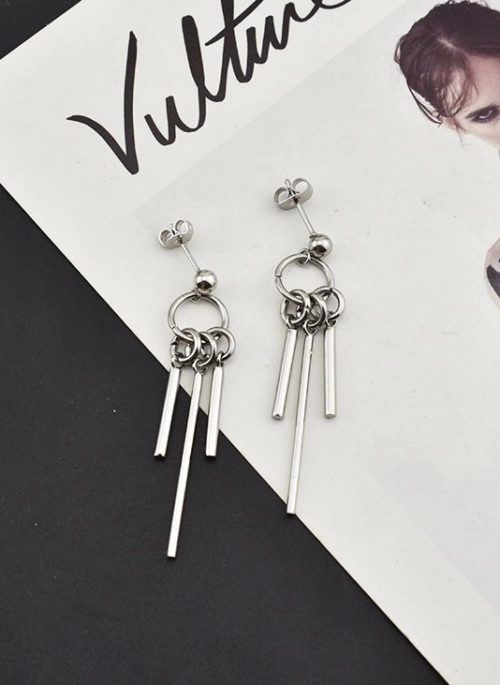 Silver Triple Strip Earrings | Jimin – BTS