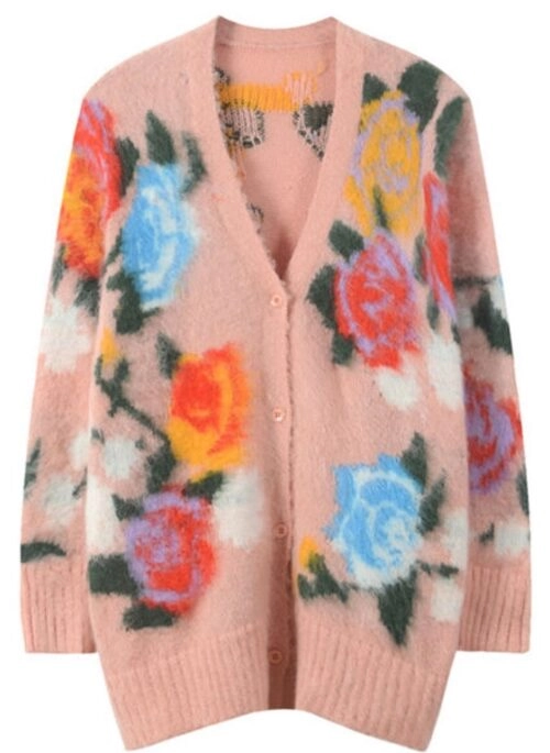 Pink Flower Oversized Cardigan | Tiffany – Girls Generation