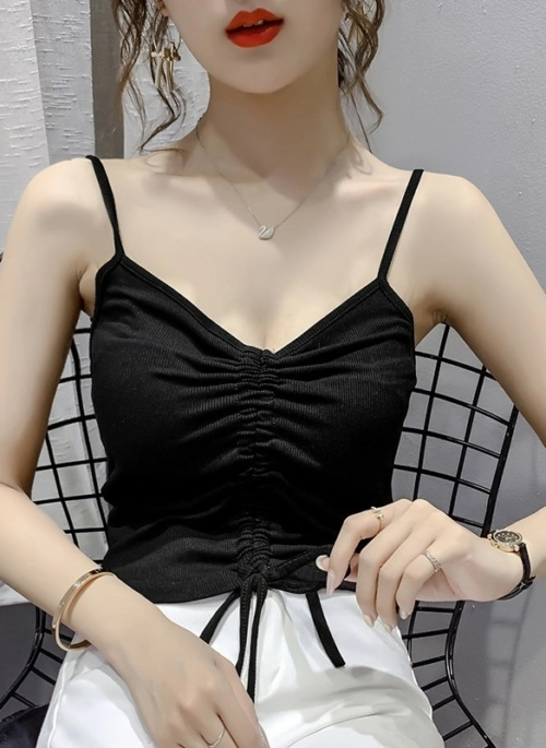 Black Drawstring Sling Crop Top | Ryujin – ITZY