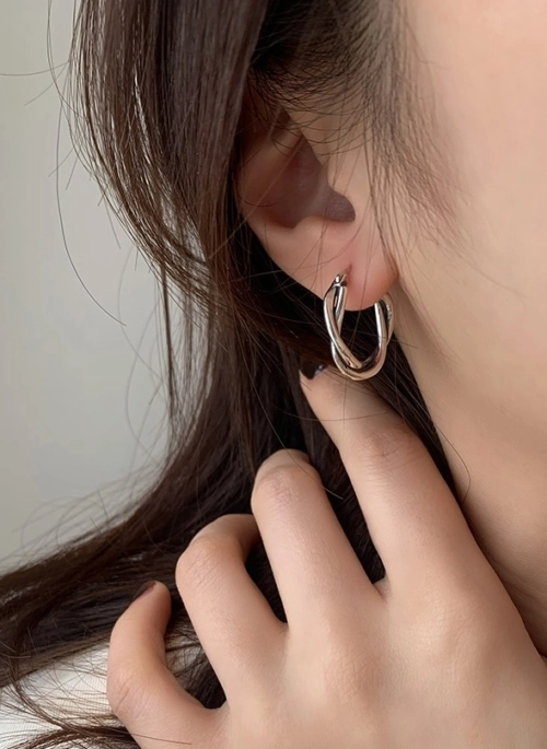 Silver Circle Knot Earrings | Jimin – BTS