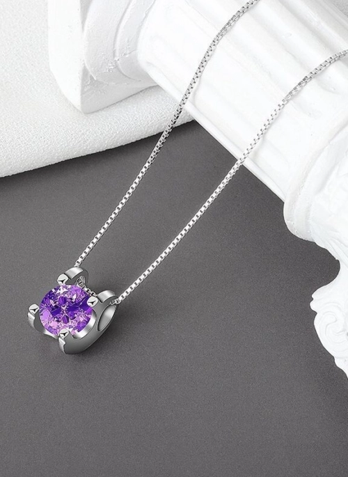 Lilac Rhinestone Necklace | Suga – BTS