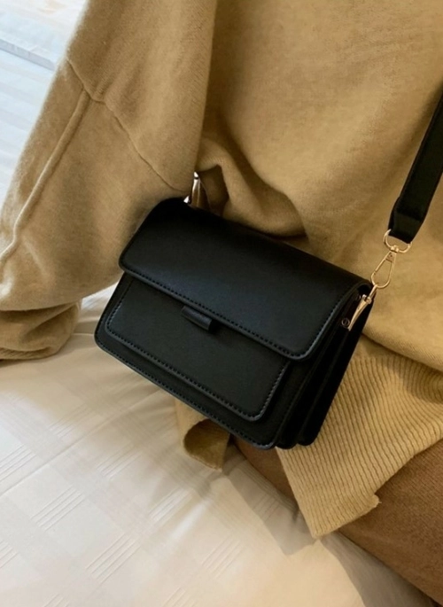 Black Triple Pocket Sling Leather Bag | Yoon Se Ri – Crash Landing On You