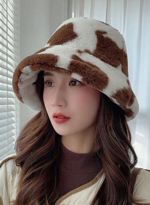 Brown Fluffy Cow Bucket Hat | San – ATEEZ