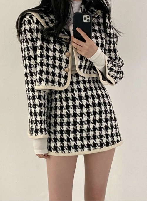 White And Black Tweed Mini Skirt | Miyeon – (G)-IDLE