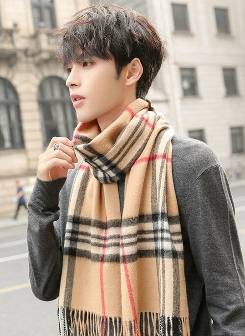 Brown Plaid Scarf | Hong Seol – Cheese in the Trap