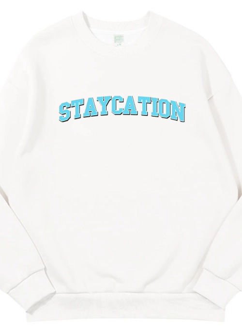 White “Staycation” Sweatshirt | Suga – BTS