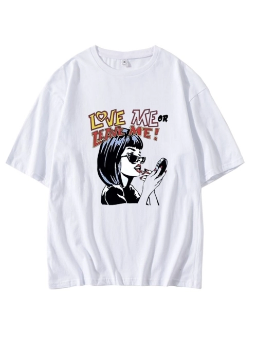 White “Love Me Or Leave Me” T-Shirt | Karina – Aespa