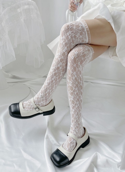 White Lace Knee Socks | Hyoyeon – Girls Generation