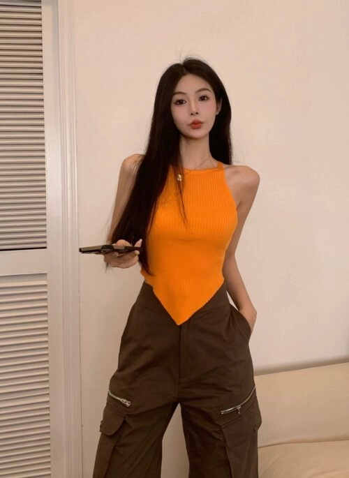 Orange Triangle Sling Top | Jennie – BlackPink