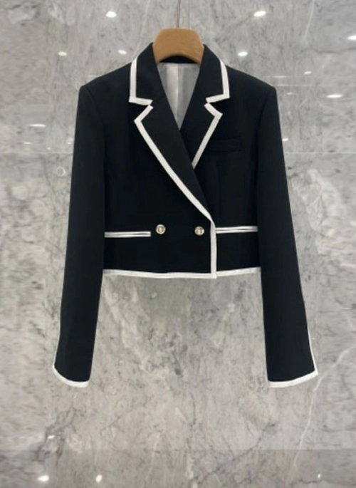 Black Outlined Double-Breasted Suit Blazer Jacket | Woo Young Woo – Extraordinary Attorney Woo