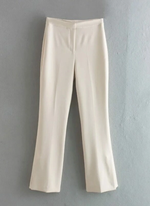 White Straight Cut Trousers | Hyuna