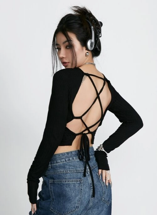 Black Open Back Cardigan | Jennie – BlackPink