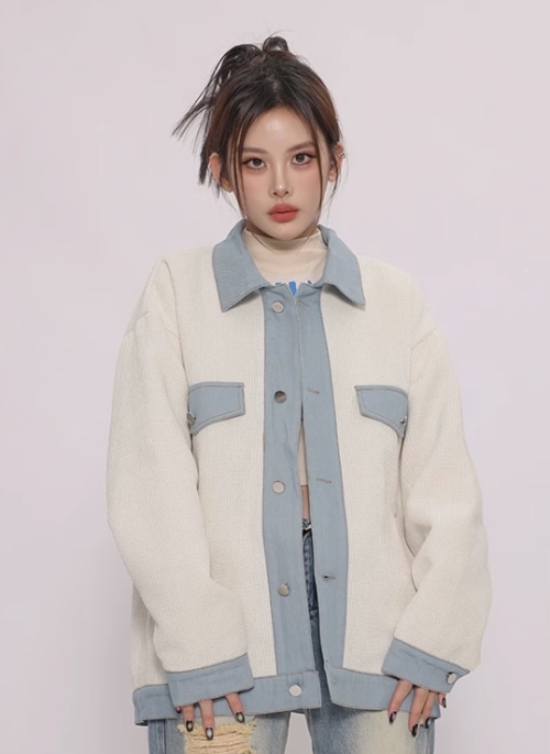 White Collared Jacket With Denim Details | Soobin – TXT