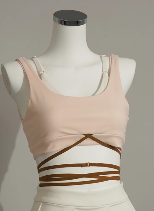 Pink Waist-Tie Bralette Top | Harvey - XG