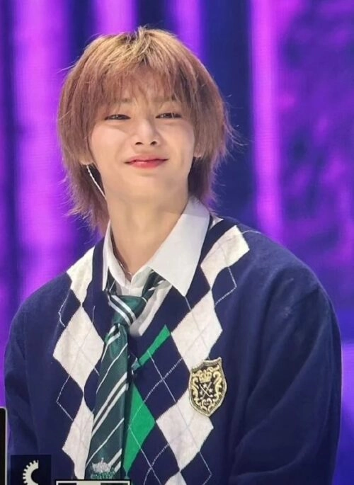 Navy Blue Argyle Sweater | Jeongin – Stray Kids