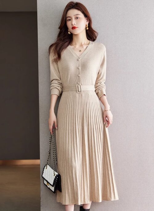 Beige Belted Dress | Seohyun – Girls Generation