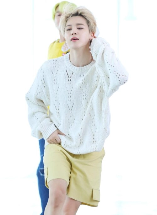 Beige Mid-Length Wide Leg Shorts | Jimin – BTS