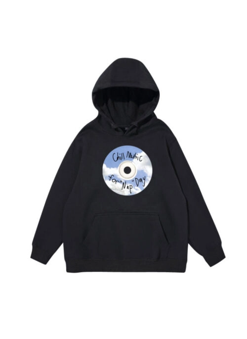 Black ‘Chill Music’ Printed Hoodie | Mingyu – Seventeen