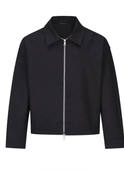 Black Collared Zip-Up Jacket | Baek Hyun Woo – Queen Of Tears