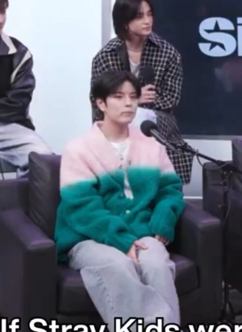 Green Dual Tone Furry Cardigan | Seungmin – Stray Kids