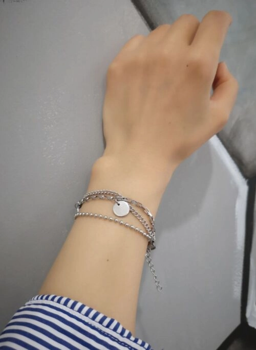 Silver Triple Layer Chain Bracelet | Jimin – BTS