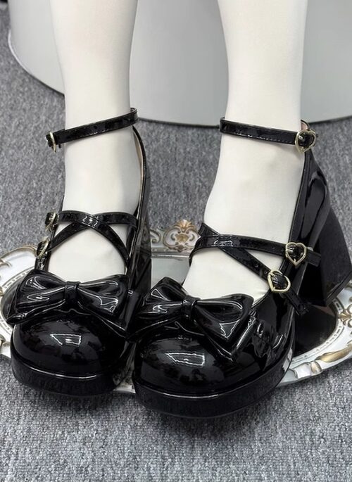 Black Bow Mary Jane Shoes | Hinata – XG