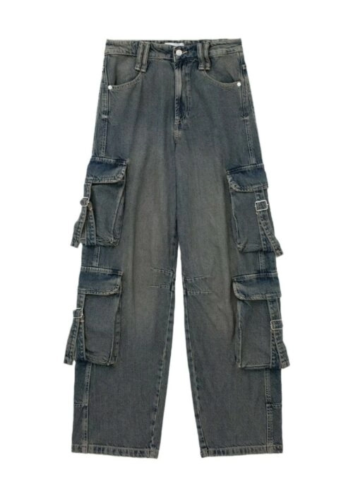 Blue Washed Denim Cargo Pants | Chiquita – BabyMonster