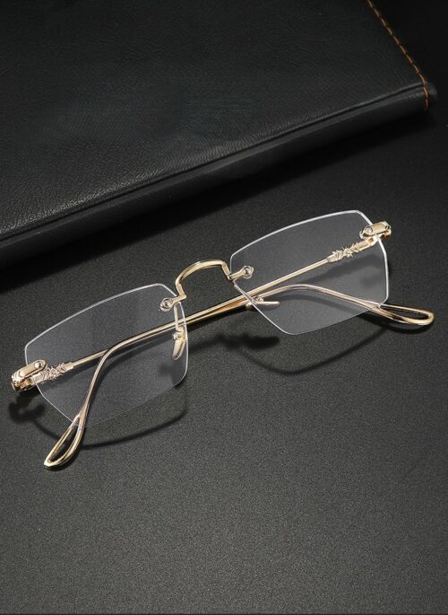 Gold Rectangle Frameless Glasses | Jaehyun – NCT