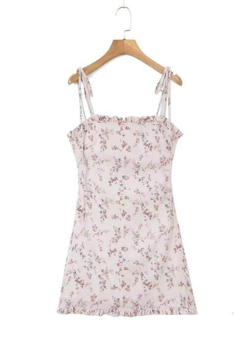 Pink Tie Strap Floral Dress | Shuhua – (G)I-DLE