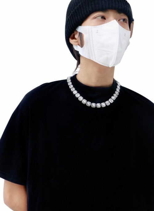 Silver Square Crystal Chain Necklace | Taeil – NCT