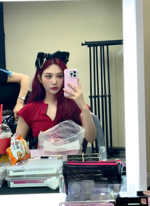 Black Furry Edgy Cat Ears Clips | Joy – Red Velvet