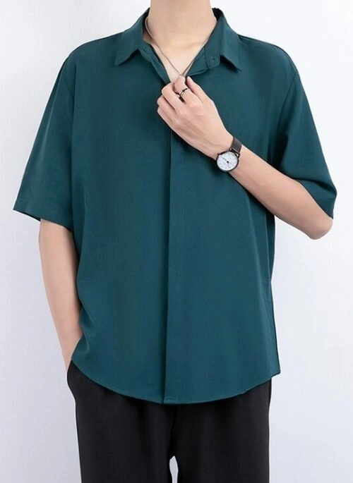 Green Short Sleeves Shirt | Chanyeol – EXO