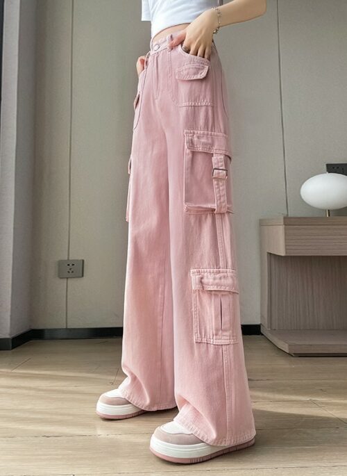 Pink Multi-Pocket Cargo Pants | Jiwoo – NMIXX