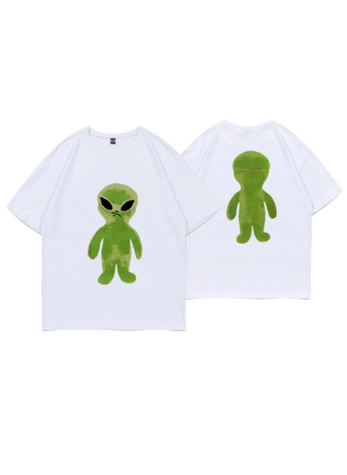 White Alien Graphic Print T-Shirt | The8 – Seventeen