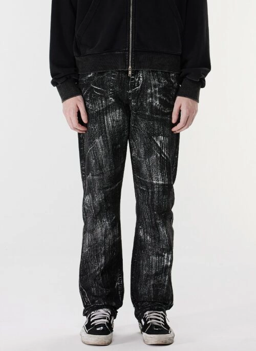 Black Acid Wash Straight Cut Jeans | Jay – iKON