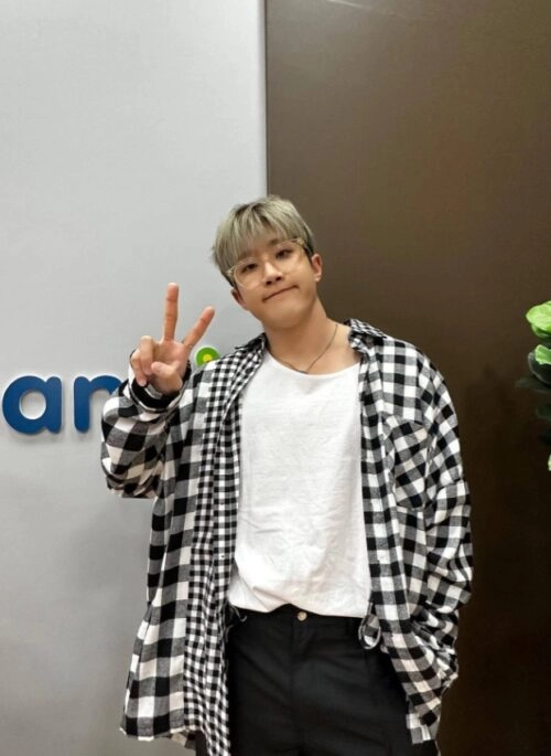 Black and White Patchwork Checkered Shirt | Jinjin – Astro