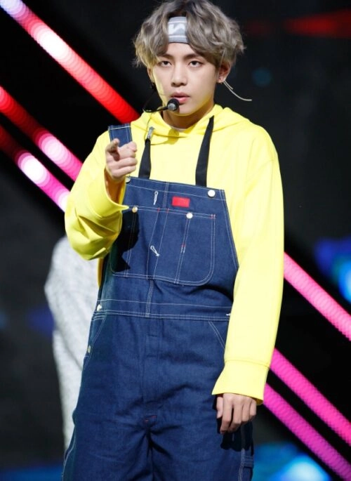 Blue Denim Front Pocket Overalls | Taehyung – BTS