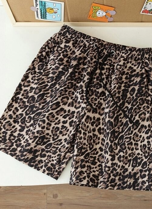 Brown Leopard Print Casual Shorts | RM – BTS