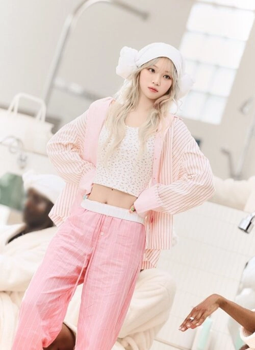 Pink Striped Pajama Pants | Chaewon – Le Sserafim