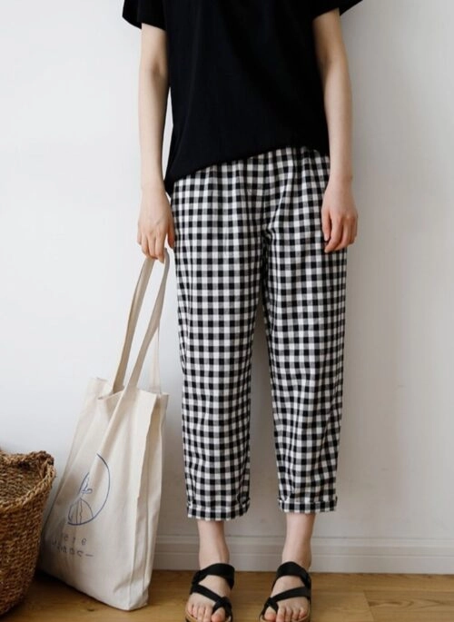 Black And White Checkered Ankle Pants | Sunoo – Enhypen