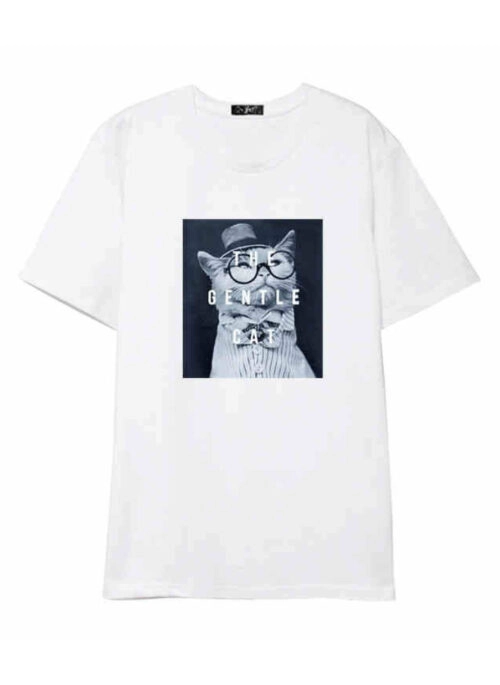 Grey “The Gentle Cat” Crewneck T-Shirt | Taehyung – BTS