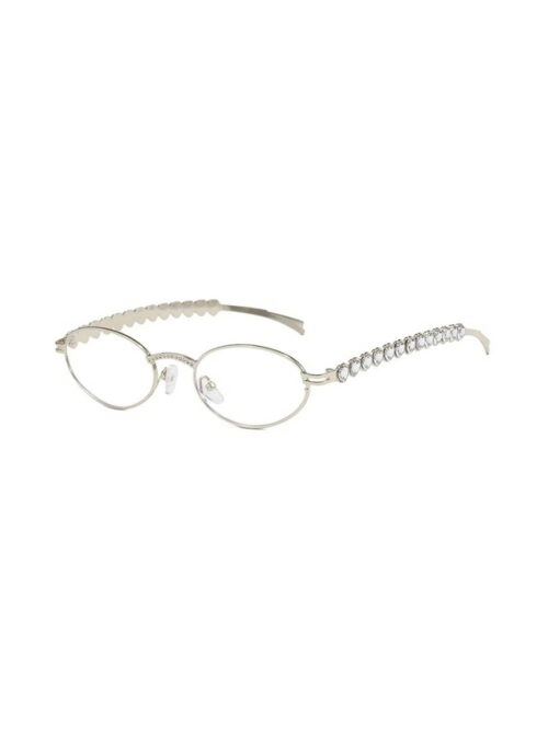 Silver Heart Rhinestones Glasses | Seeun – STAYC