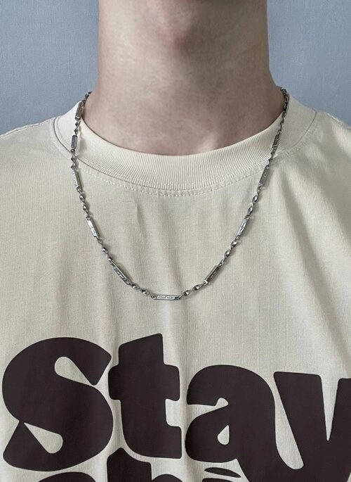 Silver Twisted Bar-Link Necklace | Jeongin – Stray Kids